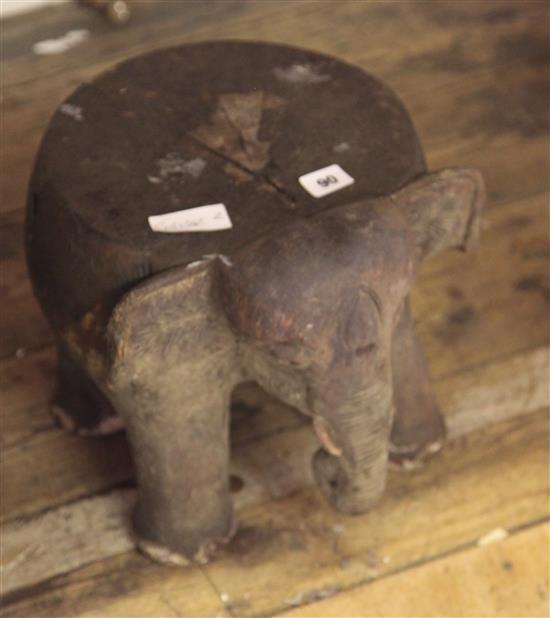 Old African tribal elephant stool